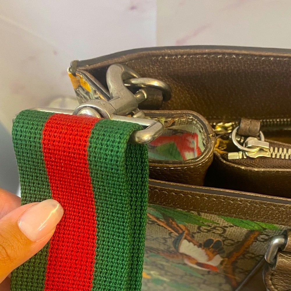 GUC Gucci Supreme Multicolor Floral Canvas  Tote - Picture 11 of 12